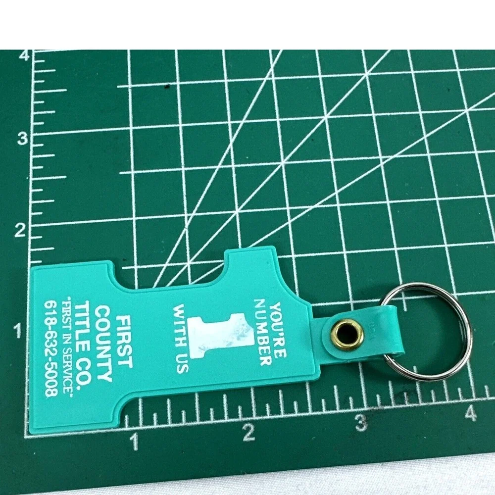 First‎ County Title Co Keychain You Are Number 1 With Us Teal